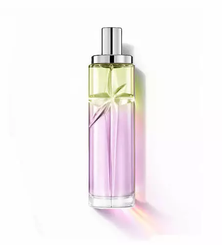 Gourmet Berry: hoge flacon met lichtgroen en roze kleurverloop tegen een witte achtergrond.