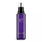 Mugler Alien parfum-navulflacon met zwart pompje tegen een witte achtergrond